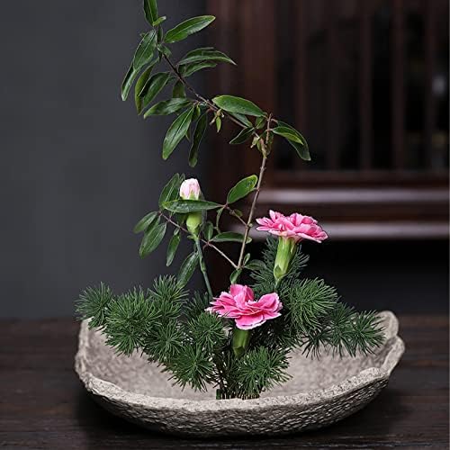 Abastecimento de flores wandic, sapo redondo de flores e cerâmica panela de arranjo de flores em forma de ladrilho para ikebana