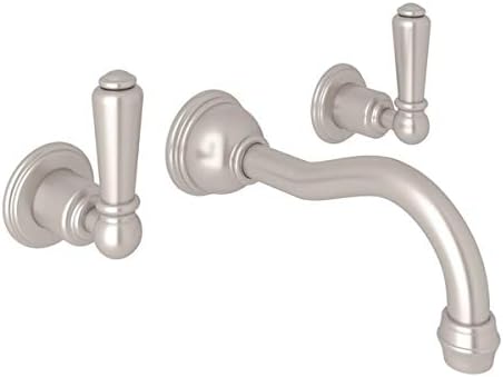 Rohl U.3790L-STN-2 cetim níquel bico torneira de banheiro montada na parede