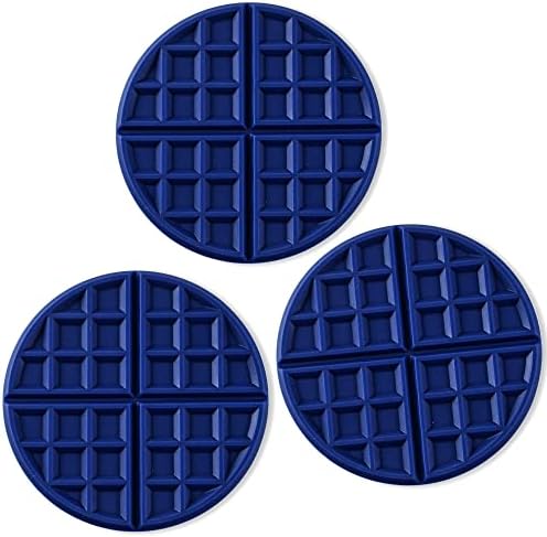 Kaiihome Silicone Kitchen Trivets Pote Potes redondo Waffle Hot Pads Plate Plate Holder - Conjunto de 3