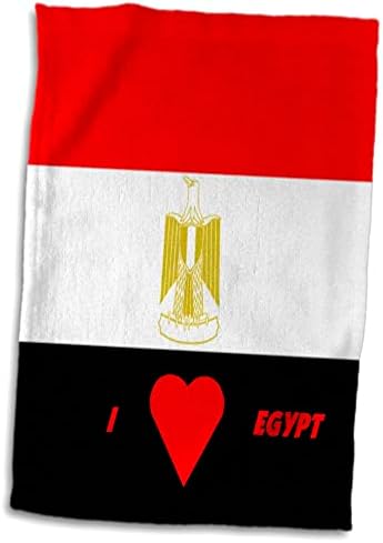 3drose Florene Love pelas bandeiras do país - eu amo o Egito - toalhas