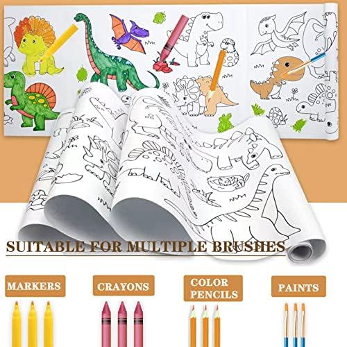 2 PCS Rollo de desenho infantil, rolo de papel para colorir para crianças, 118 x 11,8 polegadas DIY Pintura de papel