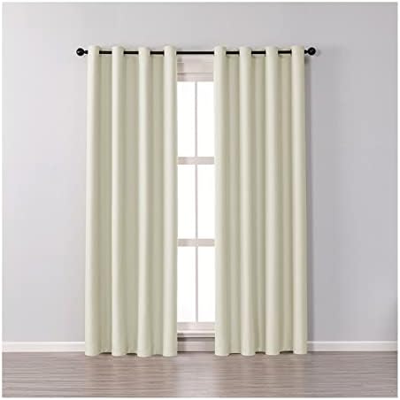 DAESAR 2 painéis Cortinas modernas Quarto, cortinas de blecaute de ilhós de poliéster BEIGE WHITE SOLIL SOLIL WINDEN CORTINAS
