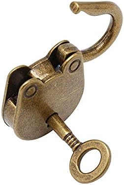 3pcs mini bronze antigo cadeado pequeno cadeado de metal arqueado mini bloqueio de estilo com tecla