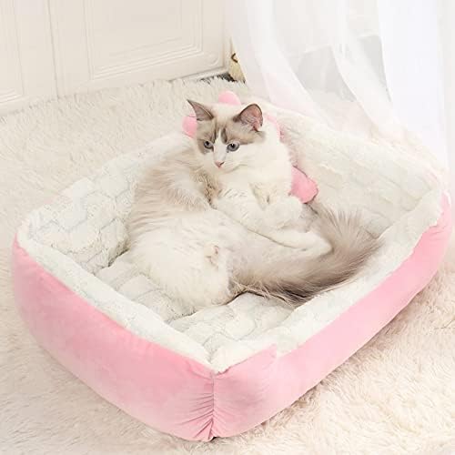 Cama de animais de estimação qzjlhh, camas de gato, camas de gato macio e macio, camas de gato de fundo anti-deslizamento, camas