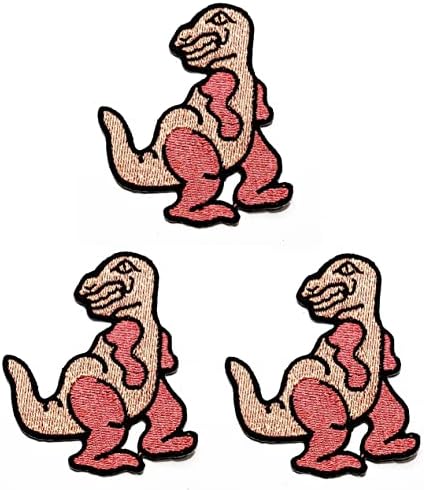 Kleenplus 3pcs. Cartum de dinossauro fofo Crianças Crianças Patch Dinosaur World Apliques Appliques Craft Roupas artesanais Acessório