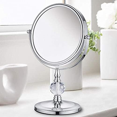 Sogudio Pequeno espelho espelho espelho, espelho de espelho de beleza de dois lados de mesa, espelho cosmético de 360 ​​° espelho de maquiagem do banheiro giratório