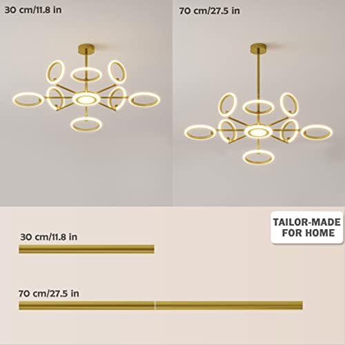 OUQI Modern Teto Light Evpless Dimning LED LEITO LIMPO DE TETO COM REMOTO 61.2N CHANDELIER 120W/10800LM 2800-7000K Lâmpada de teto LED para sala de estar para sala