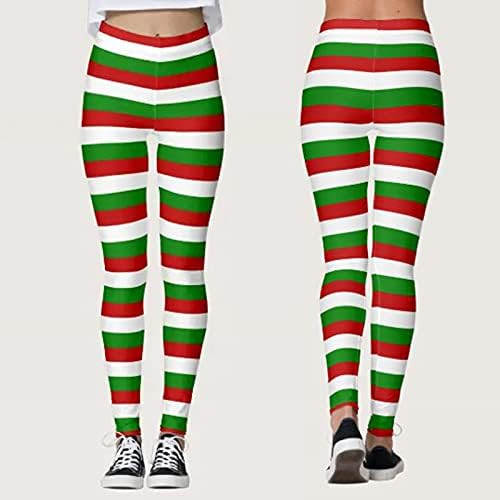 Calça de ioga para mulheres de Natal de Natal de Natal Santa Snow boneco magro correndo pilates pilates leggging caminhadas tights