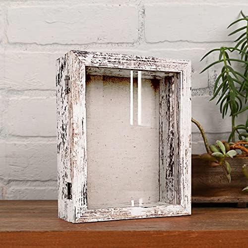 Exibição de estação de caixa de sombra 8x10 polegadas, foto de memória de madeira grande com janela de vidro para camisas, lembranças e fotos