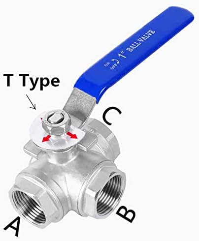 304 Válvula de esfera de três vias de aço inoxidável L Tipo T Tipo 1/4 3/8 1/2 3/4 1 DN8 DN10 DN15 DN20 DN25 BSP