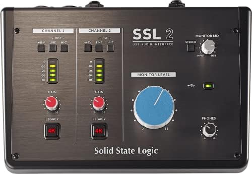 Interface de áudio USB de lógica de estado sólido-24 bits/192 kHz, 2-in 2-out, com aprimoramento analógico de 4K SSL Legacy e
