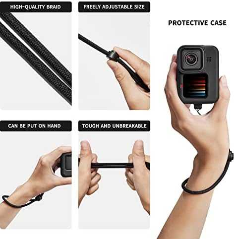 Kit de acessórios Compatível com GoPro Hero11/10/9 Black Silicone Sleeve Protective Screen Tempered Screen Protector Tampa