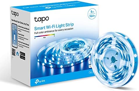 TP-Link Tapo Smart LED Light Faixa, cores RGB de 16m, Luzes LED de Wi-Fi de Sync-to-Sound, 16,4 pés, Wi-Fi Works W/Alexa & Google Assistant, Trimmable, nenhum hub necessário, garantia de 2 anos de garantia de 2 anos