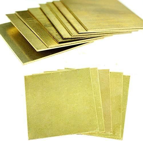 Placa de chapas de metal de bronze WSABC CUBRAS DE METAL H62 Folha de cobre Folha de folha DIY Folha de chapas Metal, 4x4x0.05inch
