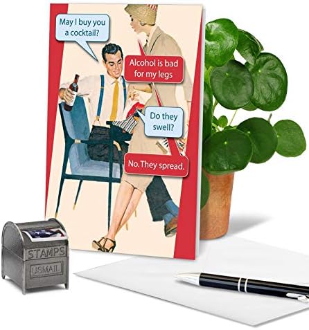 Nobleworks - Cartão de aniversário retro engraçado com envelope - humor adulto, saudação de celebração - ruim para as pernas