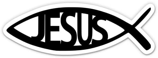 Jesus peixe icthus adesivo - adesivo de laptop de 3 - vinil à prova d'água para carro, telefone, garrafa de água - decalque de fé cristã