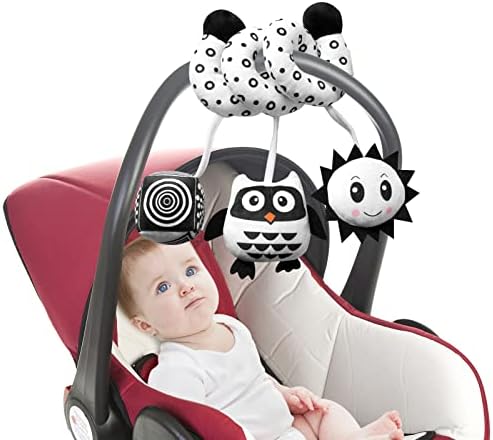 Brinquedos de assento de carro, brinquedos pendurados para atividades para bebês, brinquedos de pelúcia em espiral de berço para bebês,