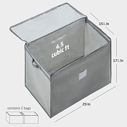Zober Jumbo Storage Bag Organizer Caixa de armazenamento de grande capacidade com alças de cinta reforçada, material não tecido PP,