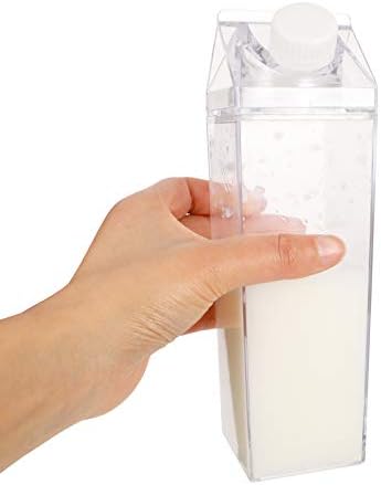 BUBABOX 2 embalam garrafa de água da caixa de leite transparente, 500 ml / 17 oz de plástico de leite de leite garrafas de leite