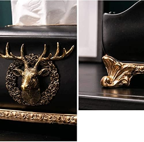 Caixa de lenço de lenço decorativo da caixa de lenço decorativo HAOKTSB Resina Metal Metal Luxury Box Caixa de mesa Organizador Remoto