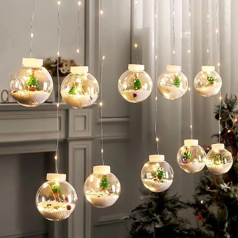 Weyue Decorações de Natal penduradas Luzes de bola desejando luzes decorativas, multicoloridas, 5 meses