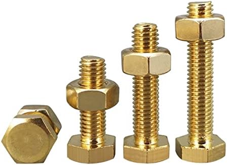 Parafusos cliuyou set m4 m5 m6 m8 parafuso de parafuso de bronze hexépão externo hexéticos parafuso de parafuso de bronze