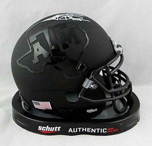 Johnny Manziel Heisman assinou A&M Aggies Blk Schutt Mini Capacete -JSA W Auth *W - Mini capacetes autografados