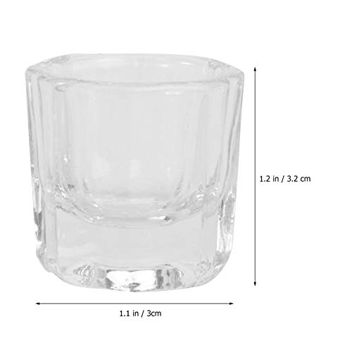 Prego dappen prato copo de cristal: unhas de unhas acrílico líquido pó de pó de 2pcs jóias doces de adesivo recipiente de armazenamento de armazenamento de armazenamento decorativo para manicure de salão