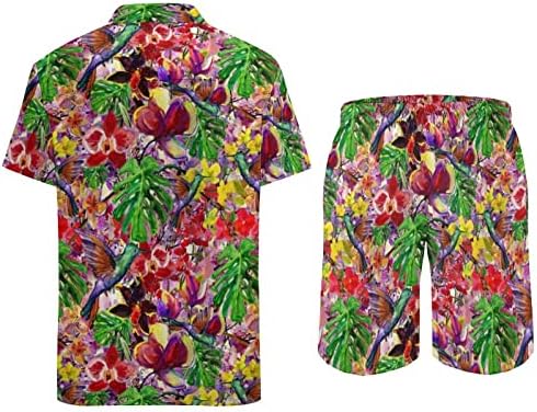 Camisa e shorts havaianos de Stoota, roupas de férias de verão definem Button Casual Down Beach Floral Trackuits