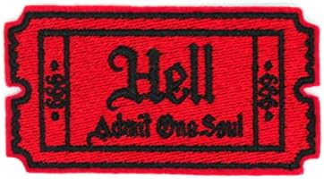 Inferno Admite One Soul 666 Ticket Iron bordado em patch