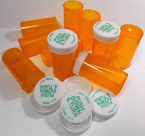 Frascos de prescrição plástica/garrafas com tampas 8 Drama de tamanho de camada de campemacêutica Quantidades de grau