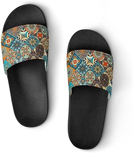 Sandálias de Diamond Mandala House não deslizam chinelos de dedo do pé para massagem Banho