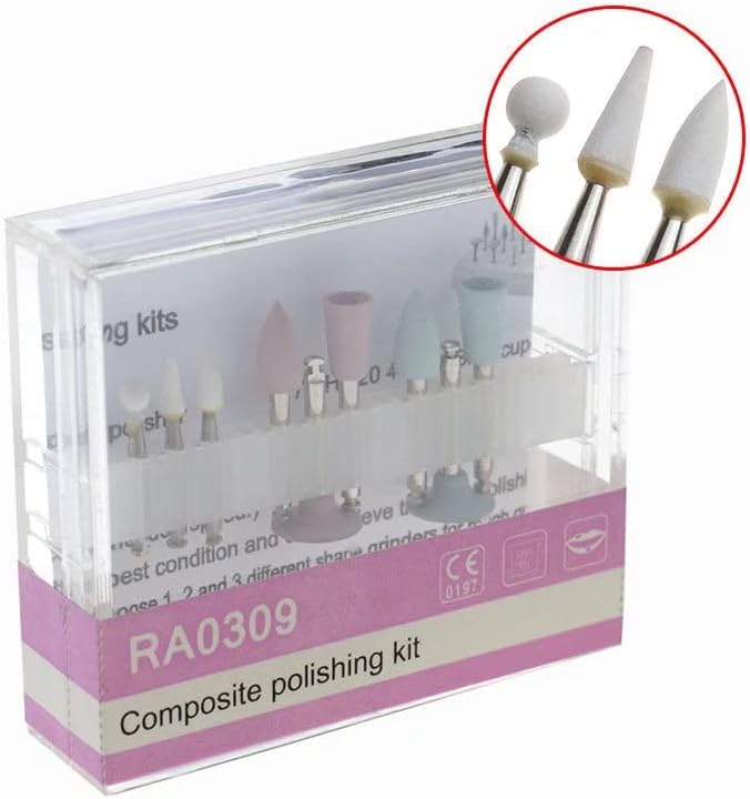 Kits de polimento composto de dentes duráveis ​​RA0309 para baixa velocidade e broca de resina conjunto