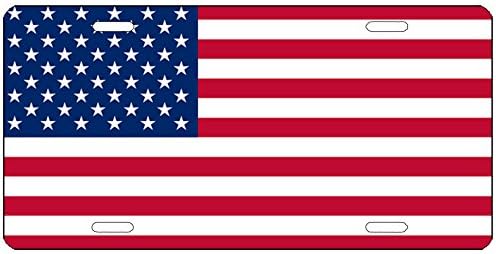 Placa de placa de bandeira dos EUA NOVA NOVA AUTO CAR TAG VAIDY PRESENTE AMERICANO PATRIOTO US
