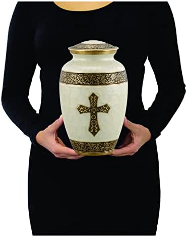 Artrends Cremação de latão Urnas para cinzas humanas Adultos para funeral, enterro, nicho ou cremação de colombério - urnas para