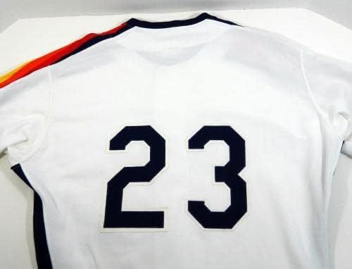1991 Houston Astros Eric Anthony/Andy Mota 23 Game usou White Jersey DP08411 - Jogo usou camisas MLB