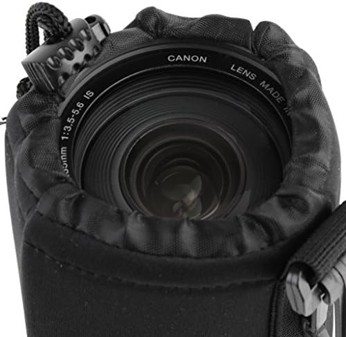 Bolsa de proteção de neoprene grande Ritz Gear ™ para lentes de câmera DSLR