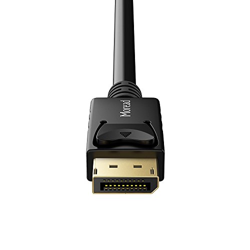 Moread DisplayPort para DisplayPort Cable, 6 pés, Cabo de porta de exibição Gold, cabo DP compatível com computador, desktop, laptop,