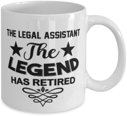 Assistente Jurídico Caneca, The Legend se aposentou, idéias de presentes exclusivas para assistente jurídico, Coffee Canek Tea Cup White