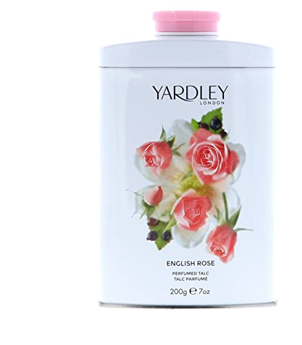 Pó de talco perfumado de Yardley London, perfume de rosa inglesa, 7 oz/ 200 g