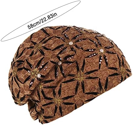 Cap de turbante vintage Mulheres de flores lenço de chapéu de chapéu de chapéu de gorro desleixado com câncer de câncer leve Muslim Turban