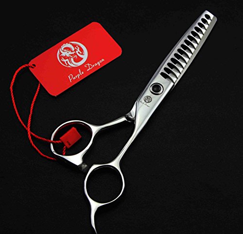 Dragão roxo 5,75 polegadas Japão 440c Aço inoxidável barbeiro Rainning/Texturizing/Chunker Scissors/tesouras - Taxa de afinamento 40% - Perfeito para cabeleireiro profissional