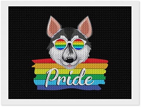 Kits de pintura de diamante husky de orgulho LGBT 5D DIY FLILHO FULHO FILIZAÇÃO RETRAS DE RETRAS DE ARTES DE WALL Decor para adultos 12 x16
