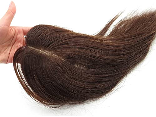 Clipe em base de cabelo humano base de seda base para mulheres 3 x 4 clipe na coroa de cabelo top para mulheres com cabelos afinados,