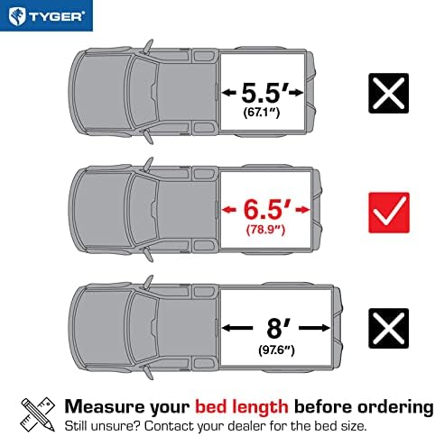Tyger Auto T3 Soft Tri-Fold Truck Bed Tonneau Compatível com 2021-2023 Ford F-150; Lightning | 5,5 'cama | TG-BC3F1064