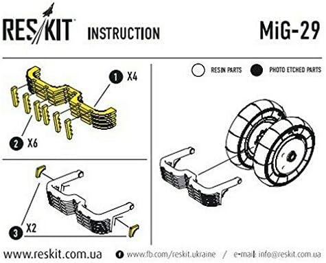 Reskit RS72-0089-1/72-Rodas de resina definidas para Mikoyan MIG-29