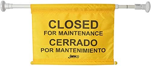Janico 1076 fechado para sinal de segurança de manutenção, expande até 52 ”, bilíngue, amarelo