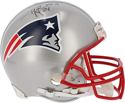 Ty Law New England Patriots autografou o capacete autêntico de Riddell com inscrição HOF 19 - capacetes da NFL autografados