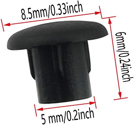 Plugue de furo de 5 mm ZZLZX 200pcs 3/16 polegadas de plástico preto e branco Plugues de botão redonda de tampa de parafuso Tampa