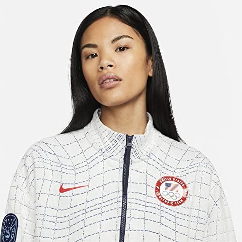 Nike Sportswear Therma-Fit Tech Pack Team feminino USA Engineered Full-Zip Jacket